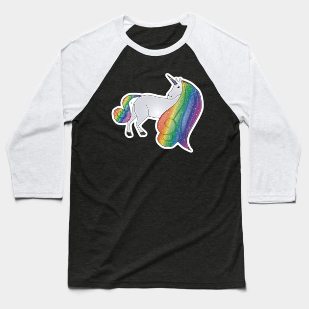 Glitter Unicorn Baseball T-Shirt by BoonieDunes